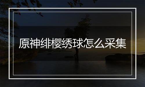 原神绯樱绣球怎么采集