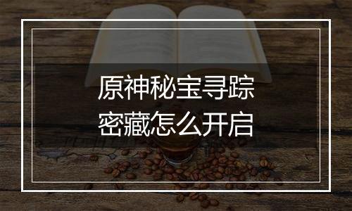 原神秘宝寻踪密藏怎么开启