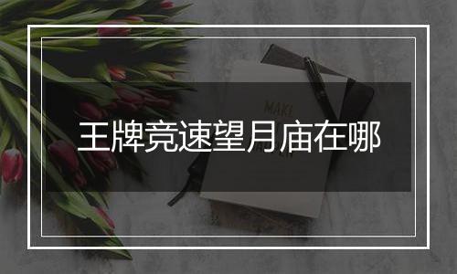 王牌竞速望月庙在哪