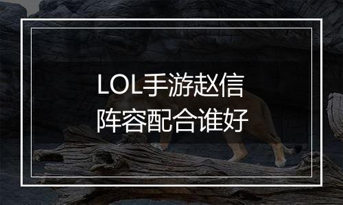 LOL手游赵信阵容配合谁好