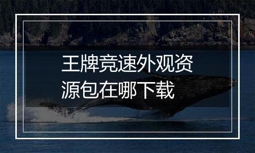 王牌竞速外观资源包在哪下载