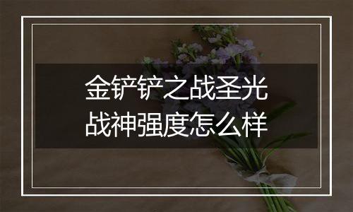 金铲铲之战圣光战神强度怎么样