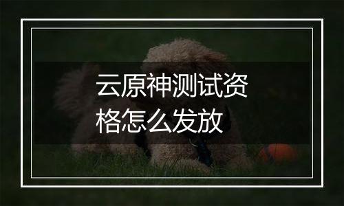 云原神测试资格怎么发放