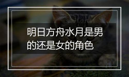 明日方舟水月是男的还是女的角色