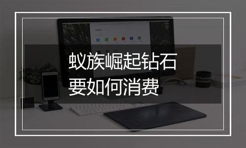 蚁族崛起钻石要如何消费
