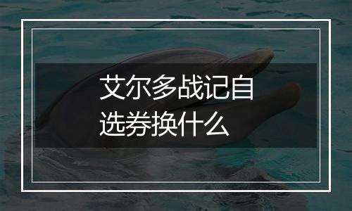 艾尔多战记自选券换什么