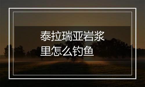 泰拉瑞亚岩浆里怎么钓鱼