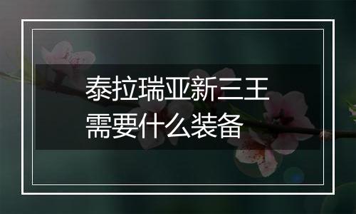 泰拉瑞亚新三王需要什么装备