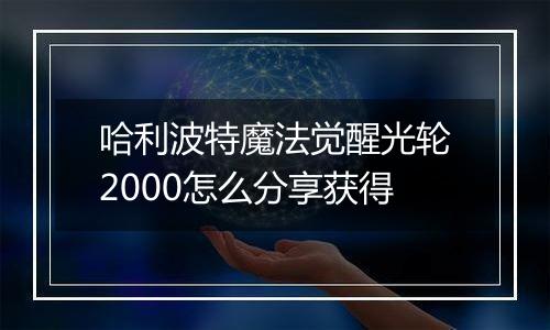 哈利波特魔法觉醒光轮2000怎么分享获得
