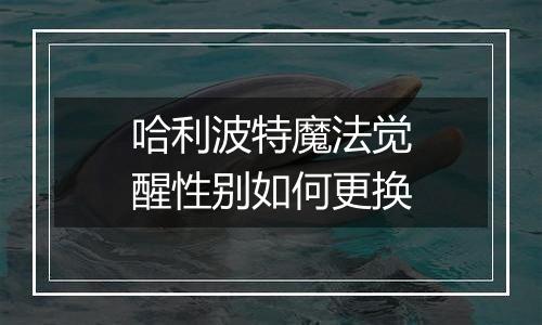 哈利波特魔法觉醒性别如何更换