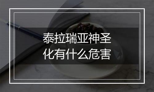 泰拉瑞亚神圣化有什么危害