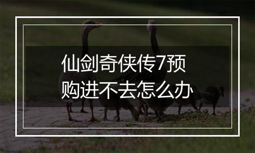 仙剑奇侠传7预购进不去怎么办