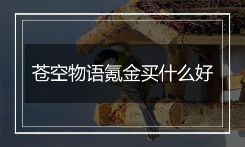苍空物语氪金买什么好