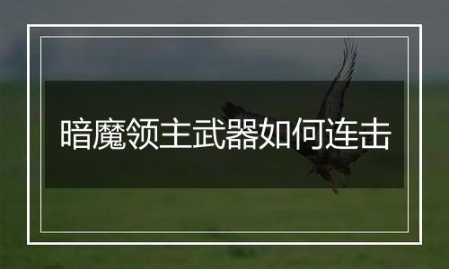 暗魔领主武器如何连击