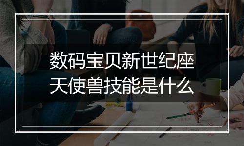 数码宝贝新世纪座天使兽技能是什么