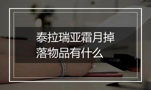 泰拉瑞亚霜月掉落物品有什么