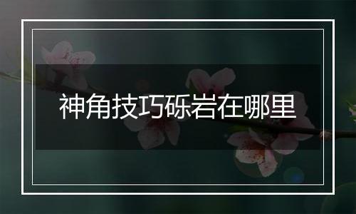 神角技巧砾岩在哪里