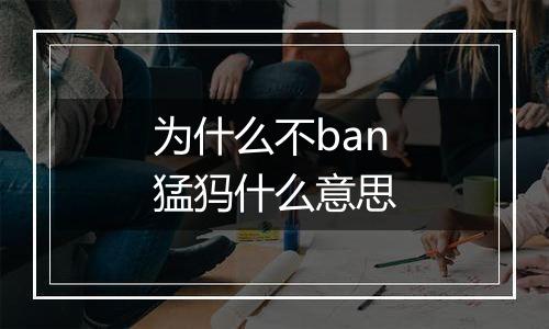 为什么不ban猛犸什么意思