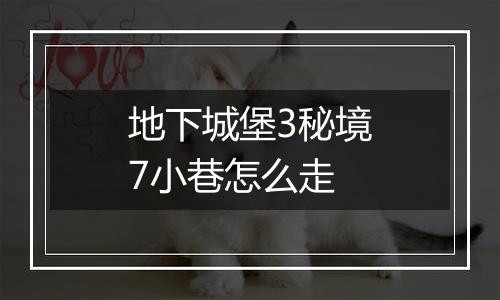 地下城堡3秘境7小巷怎么走