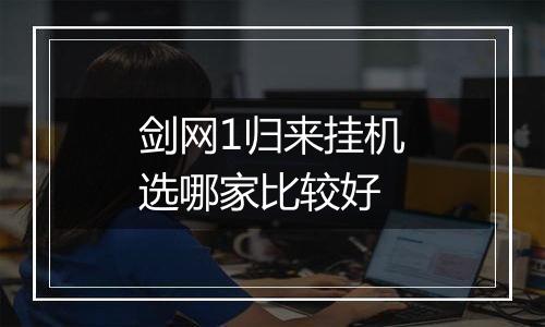 剑网1归来挂机选哪家比较好