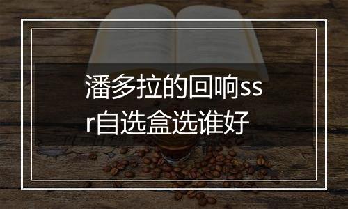 潘多拉的回响ssr自选盒选谁好