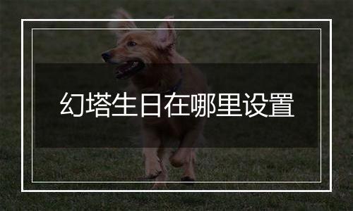 幻塔生日在哪里设置