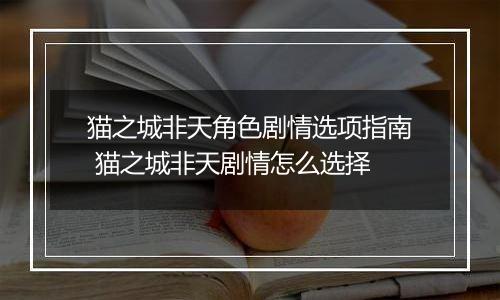 猫之城非天角色剧情选项指南 猫之城非天剧情怎么选择