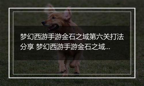 梦幻西游手游金石之域第六关打法分享 梦幻西游手游金石之域第六关怎么通关