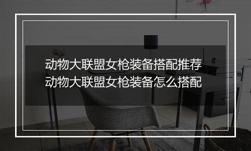 动物大联盟女枪装备搭配推荐 动物大联盟女枪装备怎么搭配