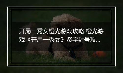 开局一秀女橙光游戏攻略 橙光游戏《开局一秀女》贤字封号攻略