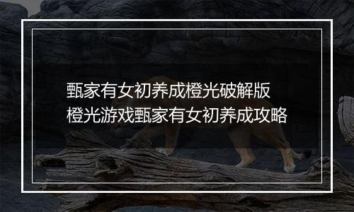 甄家有女初养成橙光破解版 橙光游戏甄家有女初养成攻略