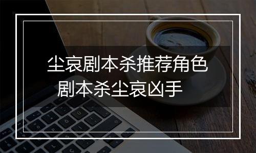 尘哀剧本杀推荐角色  剧本杀尘哀凶手