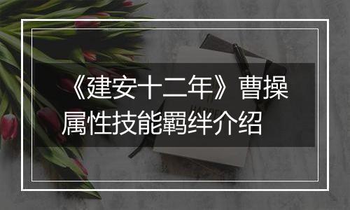 《建安十二年》曹操属性技能羁绊介绍