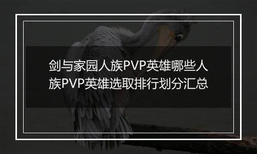 剑与家园人族PVP英雄哪些人族PVP英雄选取排行划分汇总