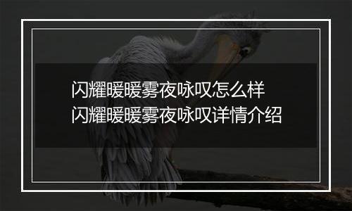 闪耀暖暖雾夜咏叹怎么样  闪耀暖暖雾夜咏叹详情介绍