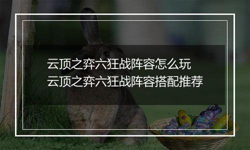 云顶之弈六狂战阵容怎么玩 云顶之弈六狂战阵容搭配推荐