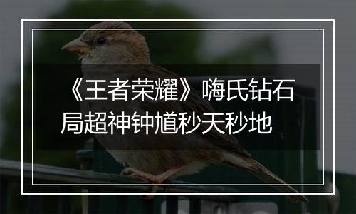 《王者荣耀》嗨氏钻石局超神钟馗秒天秒地