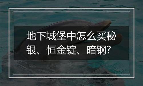 地下城堡中怎么买秘银、恒金锭、暗钢?