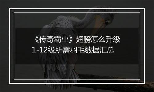 《传奇霸业》翅膀怎么升级 1-12级所需羽毛数据汇总