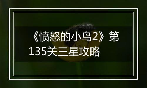 《愤怒的小鸟2》第135关三星攻略