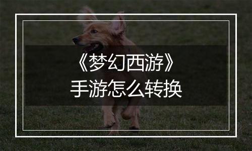 《梦幻西游》手游怎么转换