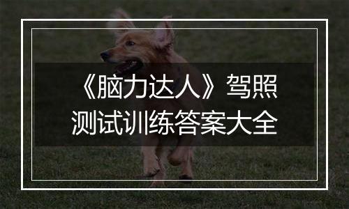 《脑力达人》驾照测试训练答案大全
