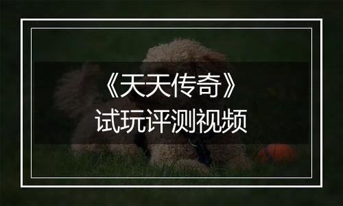 《天天传奇》试玩评测视频