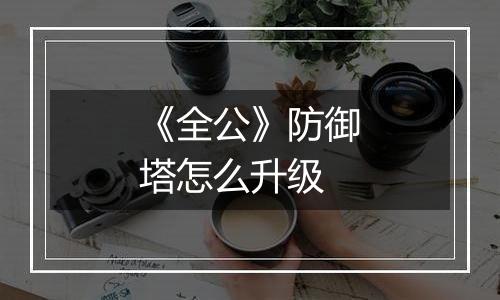 《全公》防御塔怎么升级