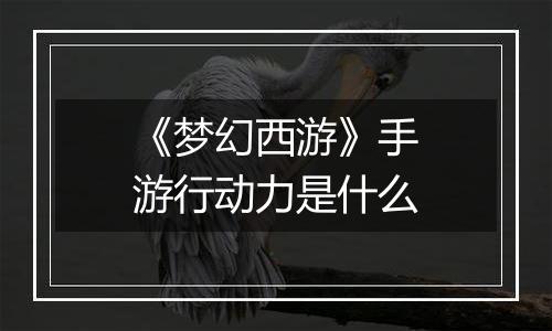 《梦幻西游》手游行动力是什么