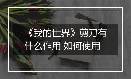《我的世界》剪刀有什么作用 如何使用