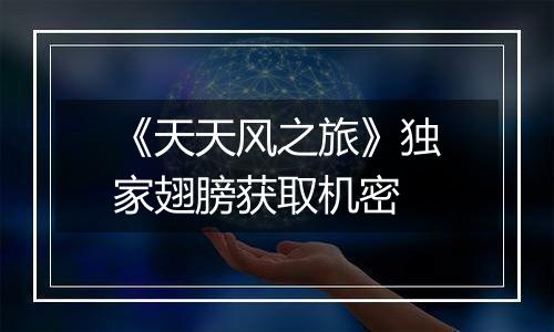 《天天风之旅》独家翅膀获取机密