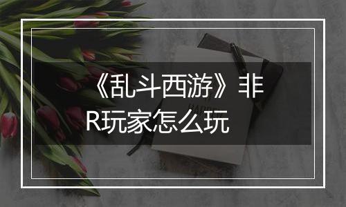 《乱斗西游》非R玩家怎么玩