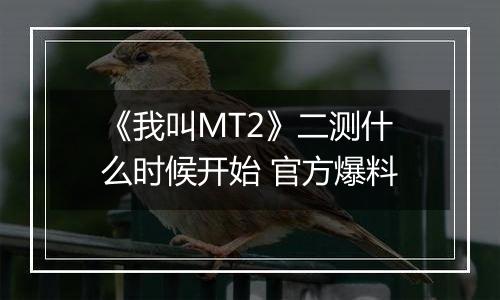 《我叫MT2》二测什么时候开始 官方爆料