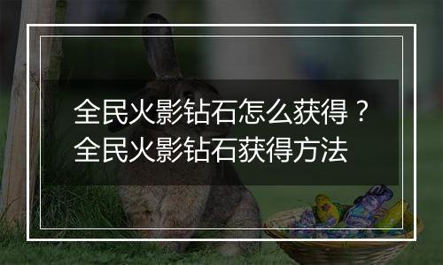 全民火影钻石怎么获得？全民火影钻石获得方法